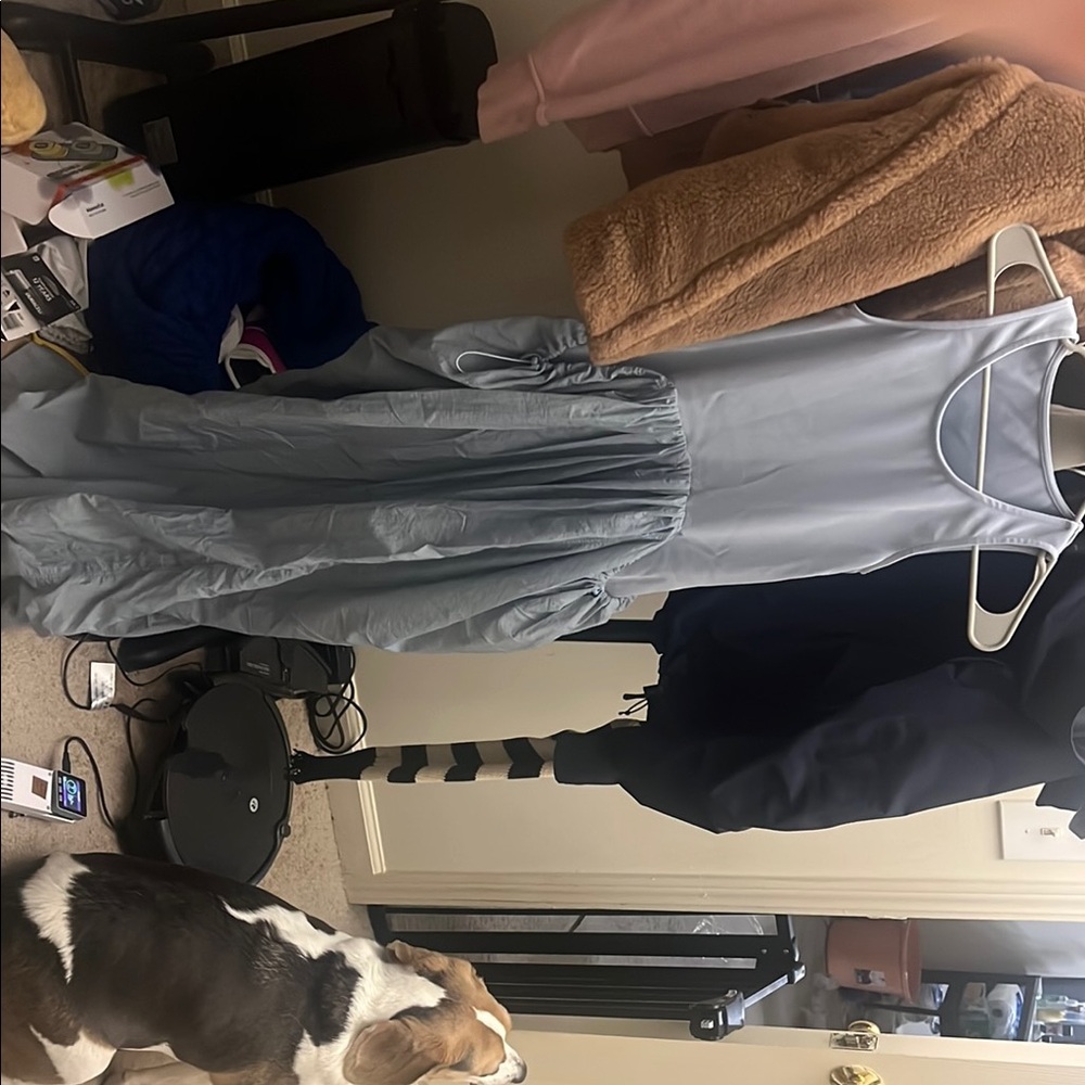 Elegant Light Blue Sleeveless Dress
